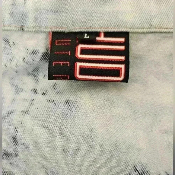 🛑 Hudson Mens Vintage Distressed Blue Denim Tie Dye Wash Biker Vest Large - Picture 6 of 6